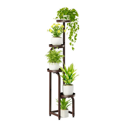 Bamworld Blumenständer Metall Schwarz Pflanzenständer Blumentreppe Indoor 4 Etagen robustes Pflanzenregal für Terrasse Garten Balkon Wohnzimmer Schlafzimmer