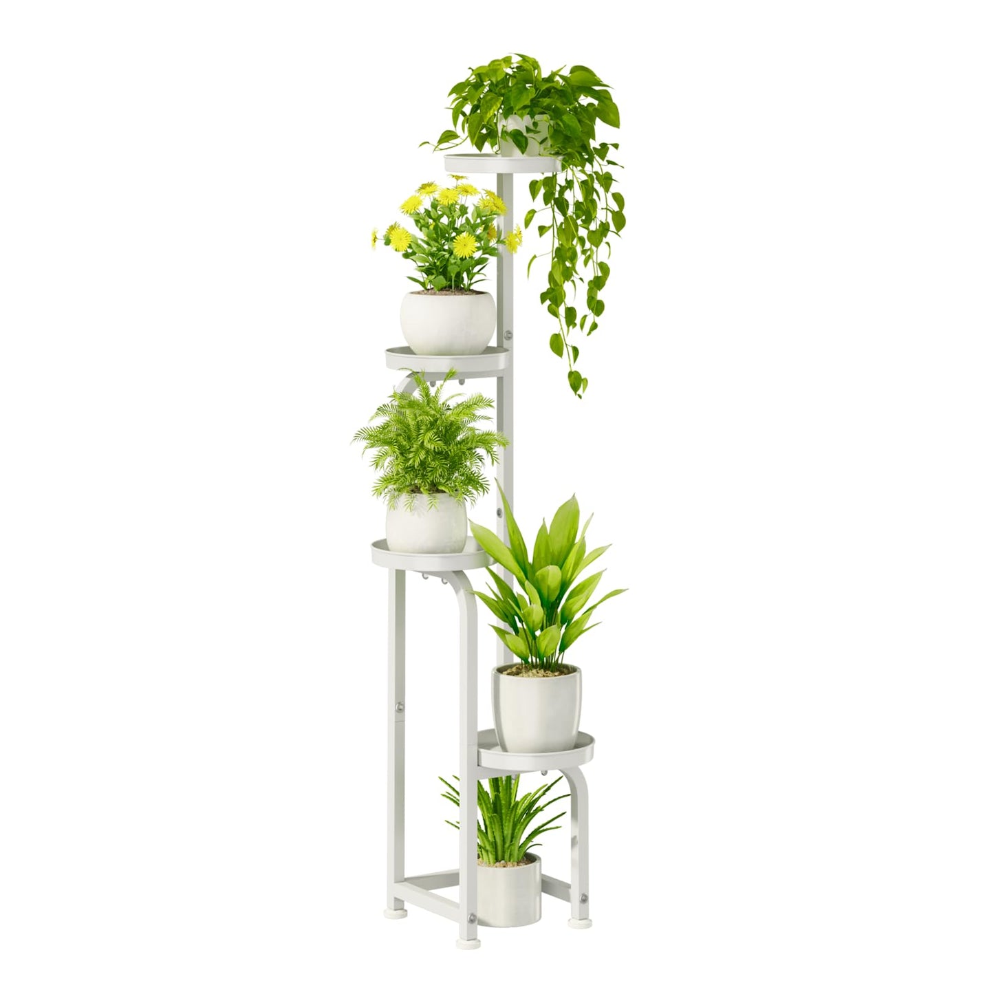Bamworld Blumenständer Metall Schwarz Pflanzenständer Blumentreppe Indoor 4 Etagen robustes Pflanzenregal für Terrasse Garten Balkon Wohnzimmer Schlafzimmer