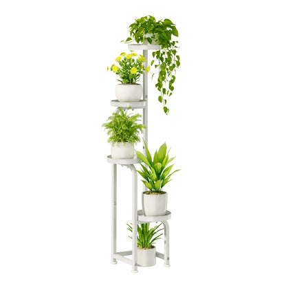 Bamworld Blumenständer Metall Schwarz Pflanzenständer Blumentreppe Indoor 4 Etagen robustes Pflanzenregal für Terrasse Garten Balkon Wohnzimmer Schlafzimmer