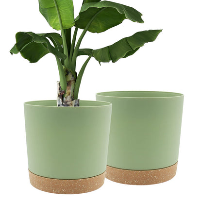 QCQHDU Blumentopf Set 2er,Durchmesser 12,7 cm,Blumentöpfe klein Innen mit abnehmbarem Untersetzer und Abzugsloch,Übertopf für Zimmerpflanzen,Sukkulenten Topf,Kakteen Topf,Orchideen Blumentopf