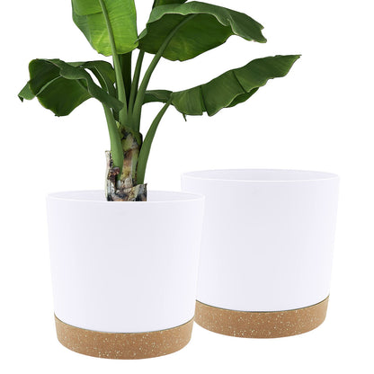 QCQHDU Blumentopf Set 2er,Durchmesser 12,7 cm,Blumentöpfe klein Innen mit abnehmbarem Untersetzer und Abzugsloch,Übertopf für Zimmerpflanzen,Sukkulenten Topf,Kakteen Topf,Orchideen Blumentopf