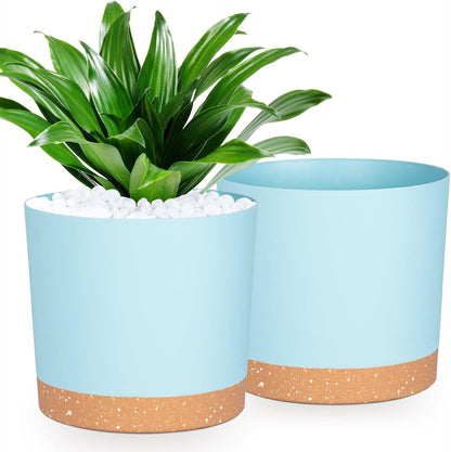QCQHDU Blumentopf Set 2er,Durchmesser 12,7 cm,Blumentöpfe klein Innen mit abnehmbarem Untersetzer und Abzugsloch,Übertopf für Zimmerpflanzen,Sukkulenten Topf,Kakteen Topf,Orchideen Blumentopf