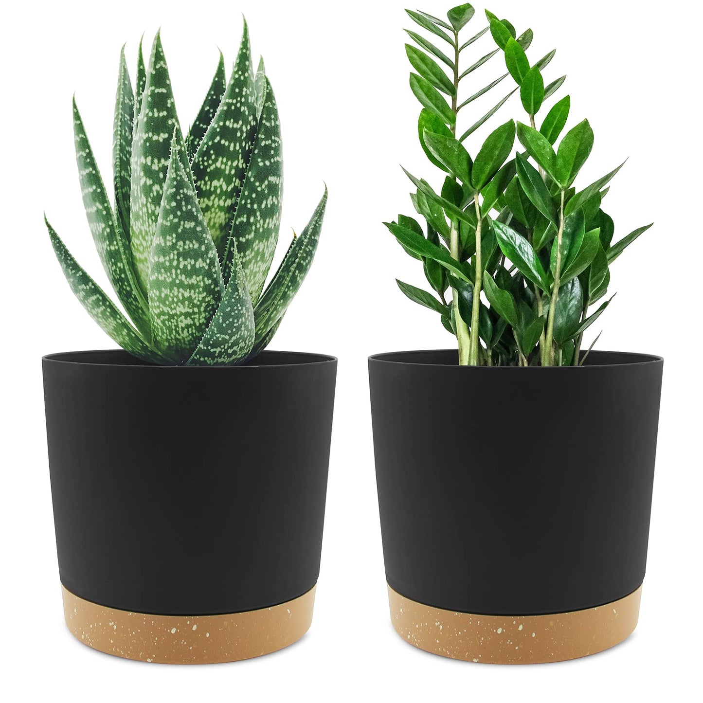 QCQHDU Blumentopf Set 2er,Durchmesser 12,7 cm,Blumentöpfe klein Innen mit abnehmbarem Untersetzer und Abzugsloch,Übertopf für Zimmerpflanzen,Sukkulenten Topf,Kakteen Topf,Orchideen Blumentopf