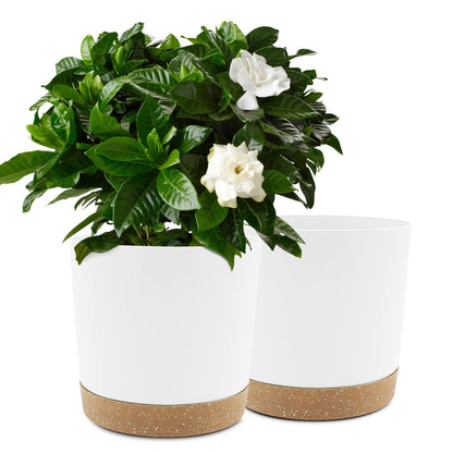 QCQHDU Blumentopf Set 2er,Durchmesser 12,7 cm,Blumentöpfe klein Innen mit abnehmbarem Untersetzer und Abzugsloch,Übertopf für Zimmerpflanzen,Sukkulenten Topf,Kakteen Topf,Orchideen Blumentopf