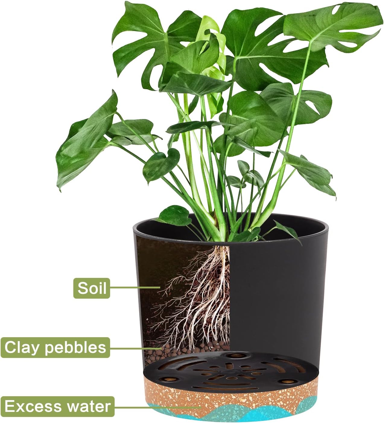 QCQHDU Blumentopf Set 2er,Durchmesser 12,7 cm,Blumentöpfe klein Innen mit abnehmbarem Untersetzer und Abzugsloch,Übertopf für Zimmerpflanzen,Sukkulenten Topf,Kakteen Topf,Orchideen Blumentopf