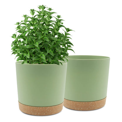 QCQHDU Blumentopf Set 2er,Durchmesser 12,7 cm,Blumentöpfe klein Innen mit abnehmbarem Untersetzer und Abzugsloch,Übertopf für Zimmerpflanzen,Sukkulenten Topf,Kakteen Topf,Orchideen Blumentopf